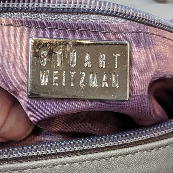 Stuart Weitzman faux snakeskin silver purse - Picture 13 of 16